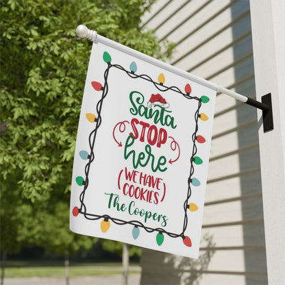 Santa Stop Here House Flag