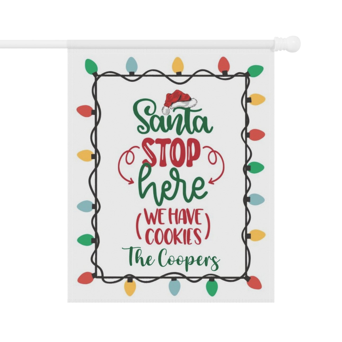 Santa Stop Here House Flag