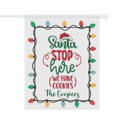 Santa Stop Here House Flag