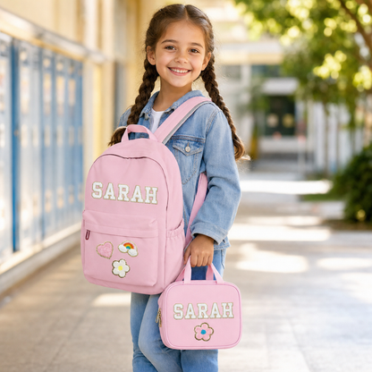 Personalized Backpack and Lunchbox with Custom Name Patches