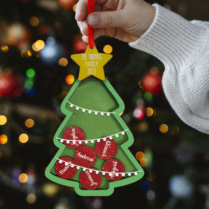 Six Personalized Christmas Tree Shaker Ornament