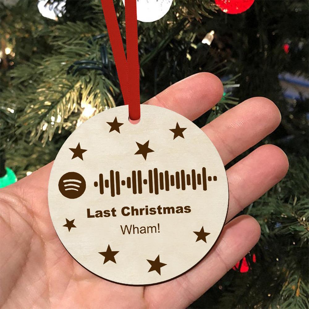 Custom Engraved Ornament Spotify Song Code Christmas Gift