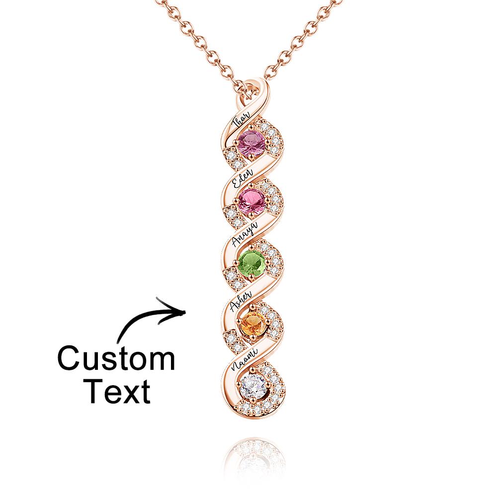 Custom Engraved Name & Birthstone Infinity Necklace