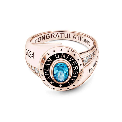 Personalized Birthstone Graduation Ring