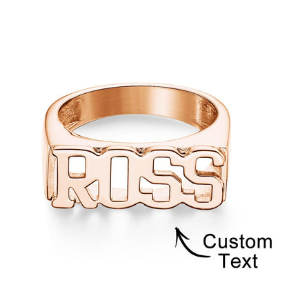 Personalized Block Name Ring