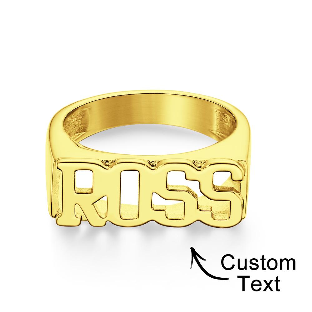 Personalized Block Name Ring