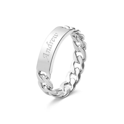 Men's Personalized Ring Custom Message Ring