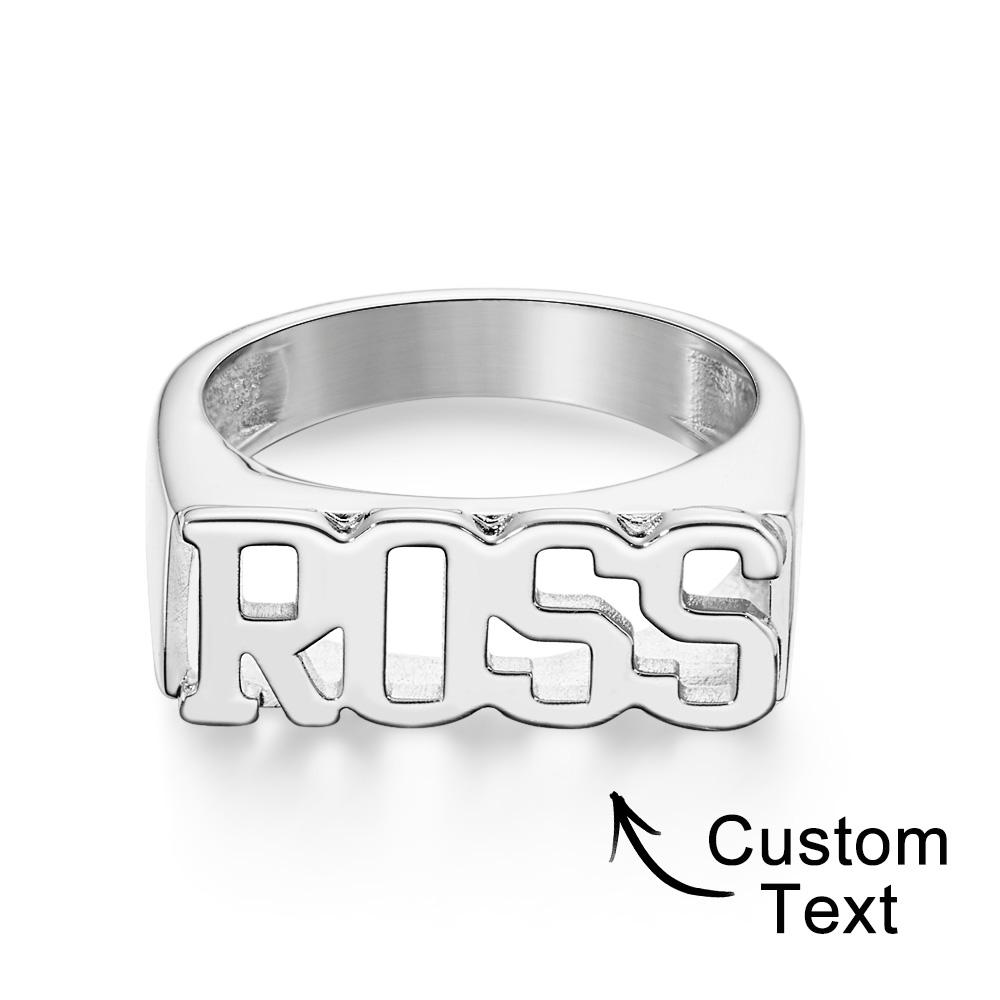 Personalized Block Name Ring