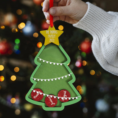 Three Personalized Christmas Tree Shaker Ornament