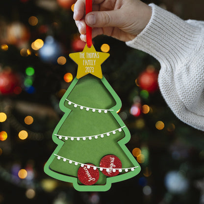 Two Personalized Christmas Tree Shaker Ornament