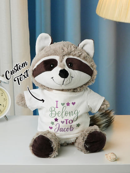 Personalized Animal Plush Stuffed Toy with Birth Announcement, Photo, Name or Custom Text