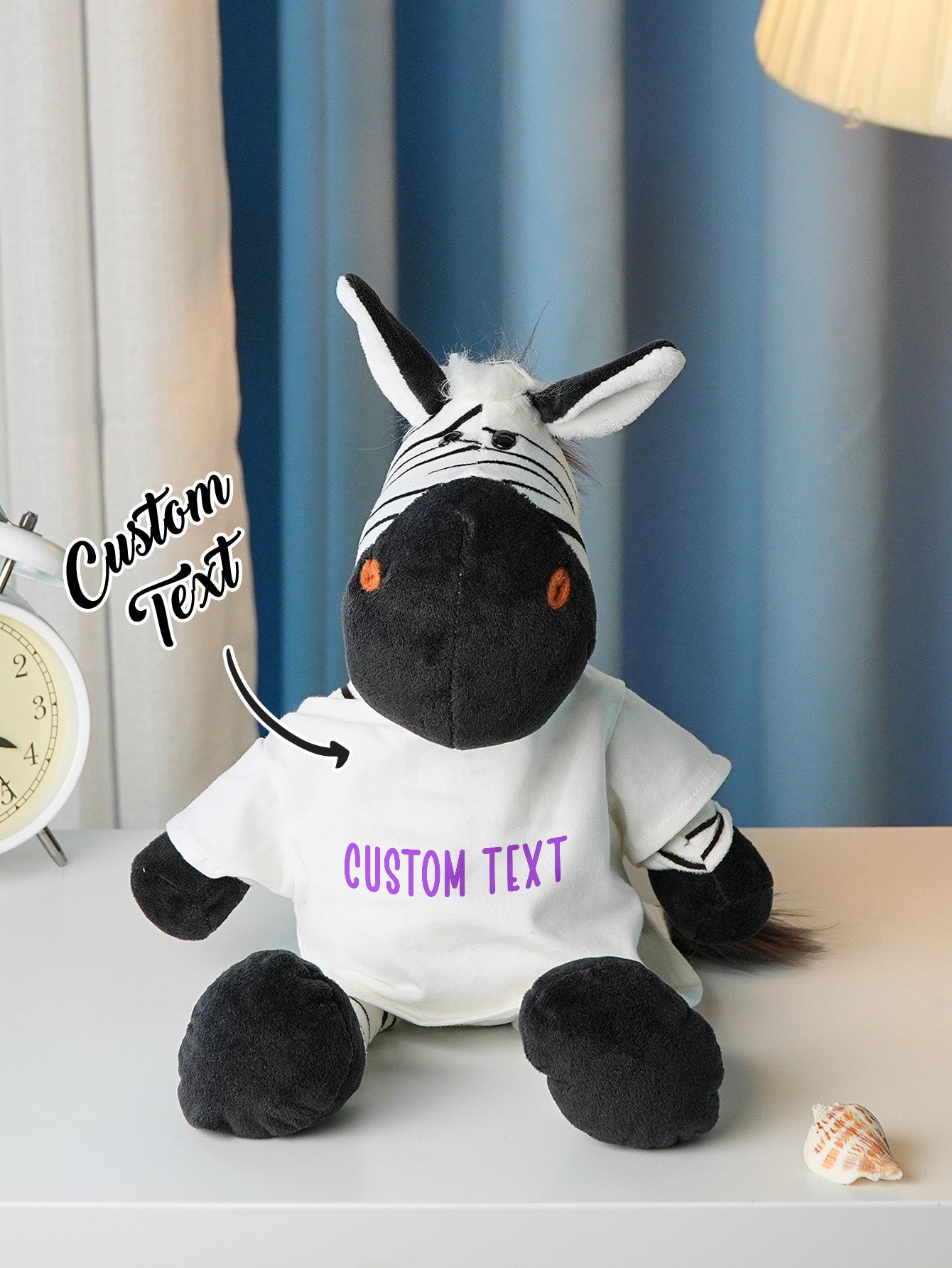 Personalized Animal Plush Stuffed Toy with Birth Announcement, Photo, Name or Custom Text