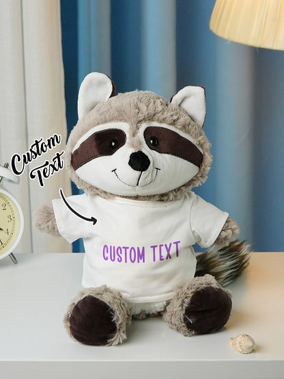 Personalized Animal Plush Stuffed Toy with Birth Announcement, Photo, Name or Custom Text