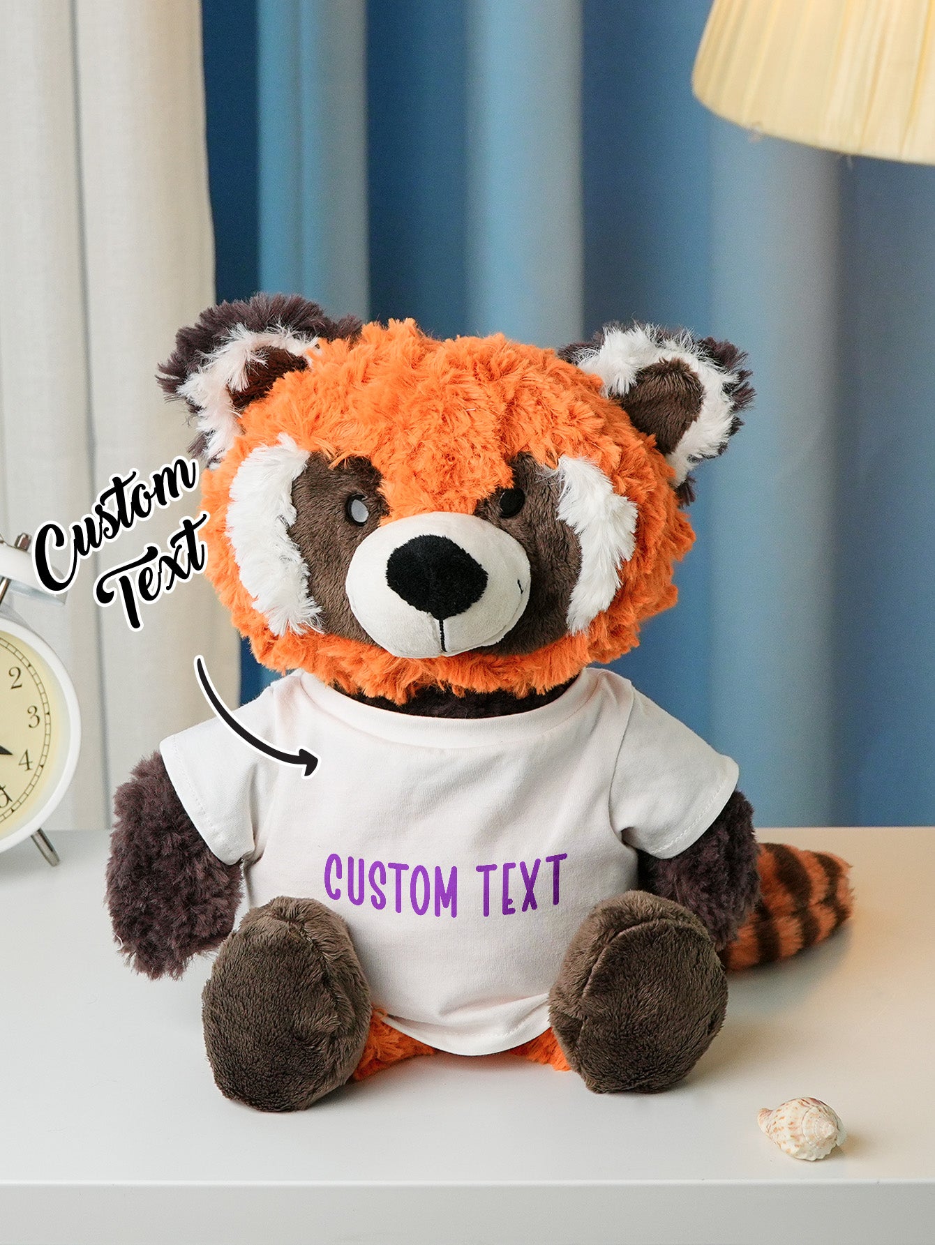 Personalized Animal Plush Stuffed Toy with Birth Announcement, Photo, Name or Custom Text