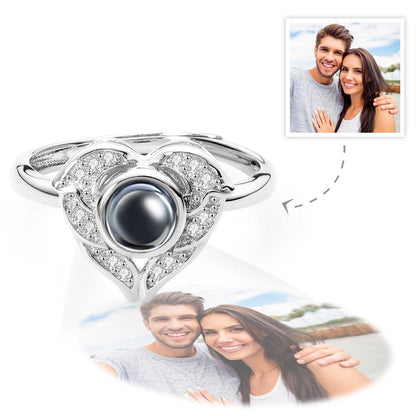 Personalized Projection Photo Heart Shaped Ring