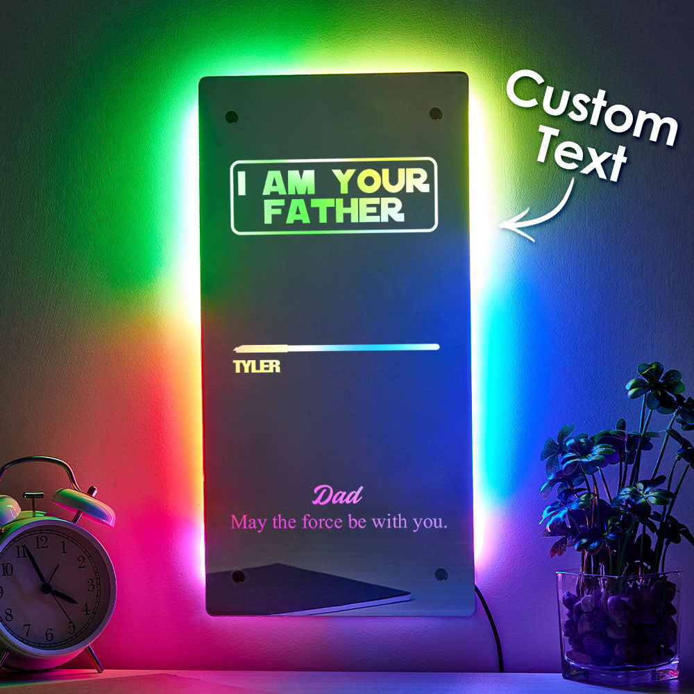 Custom I Am Their Father Lightsaber Mirror Lamp
