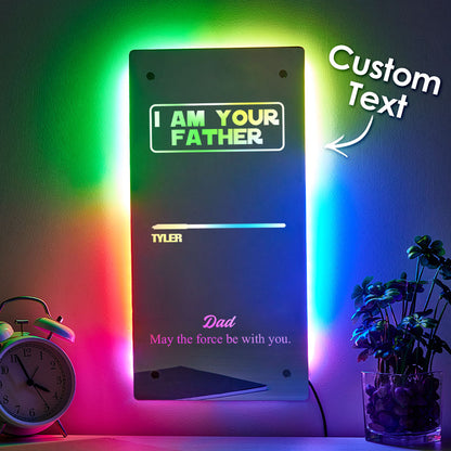 Custom I Am Their Father Lightsaber Mirror Lamp