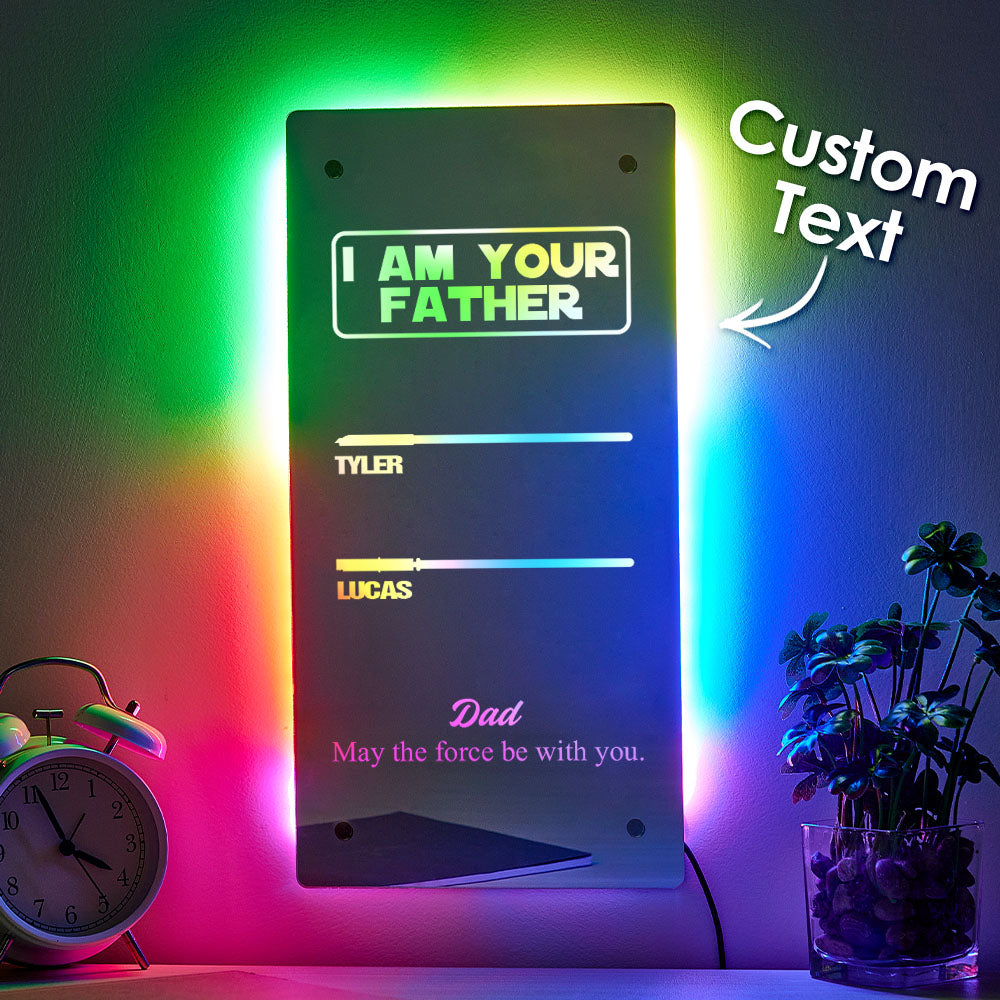 Custom I Am Their Father Lightsaber Mirror Lamp