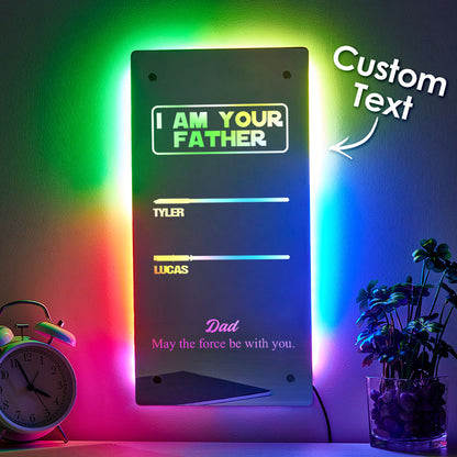 Custom I Am Their Father Lightsaber Mirror Lamp