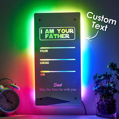 Custom I Am Their Father Lightsaber Mirror Lamp