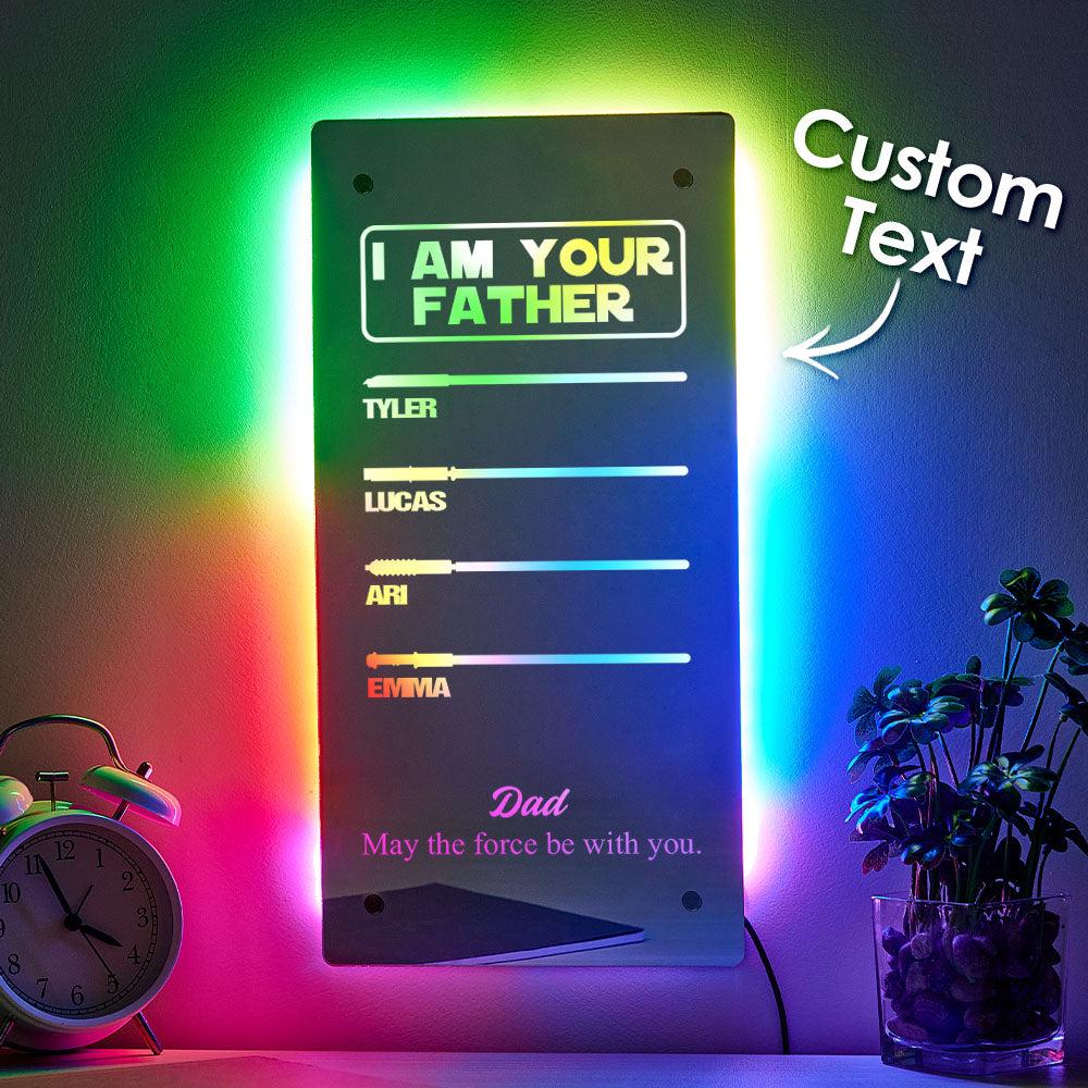 Custom I Am Their Father Lightsaber Mirror Lamp