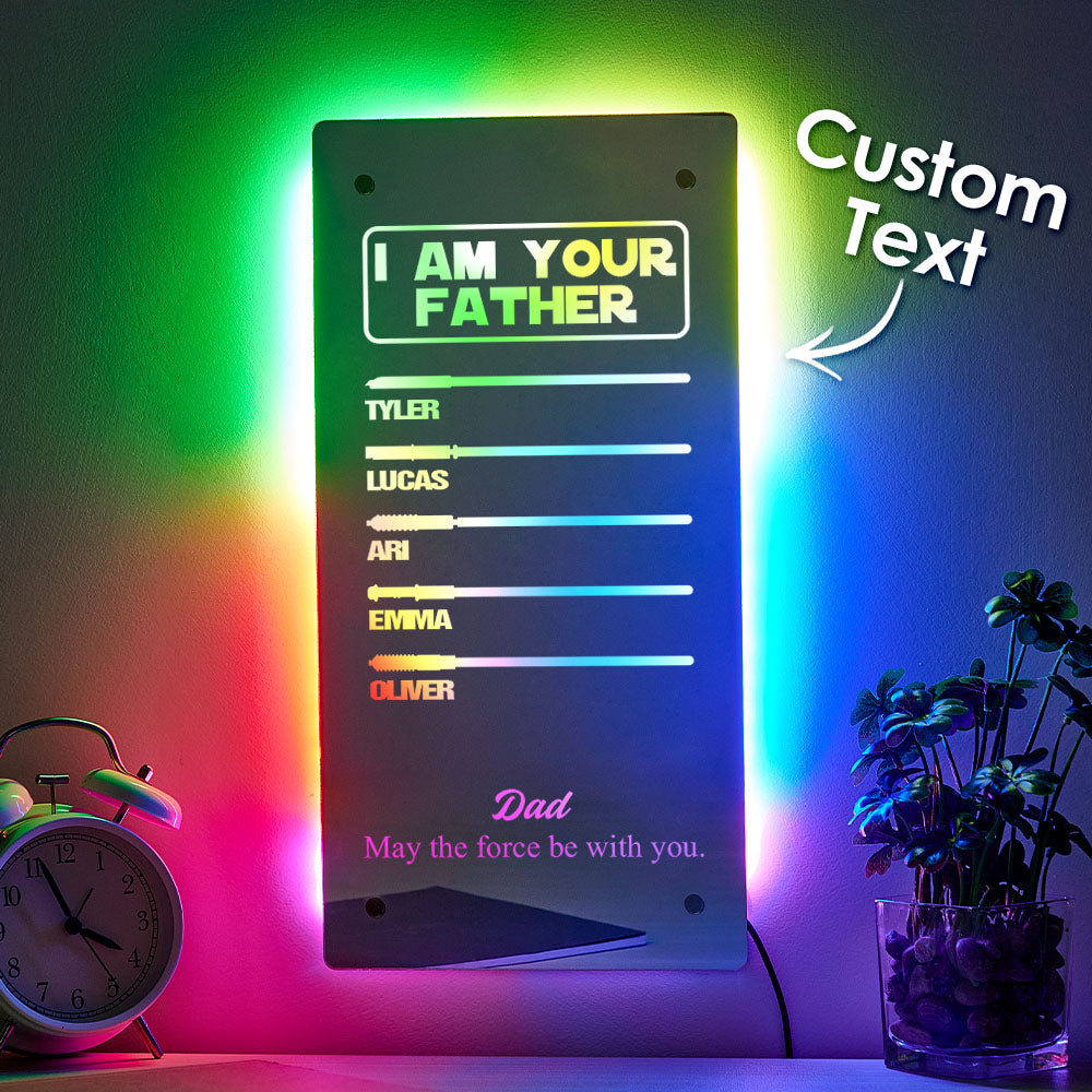 Custom I Am Their Father Lightsaber Mirror Lamp