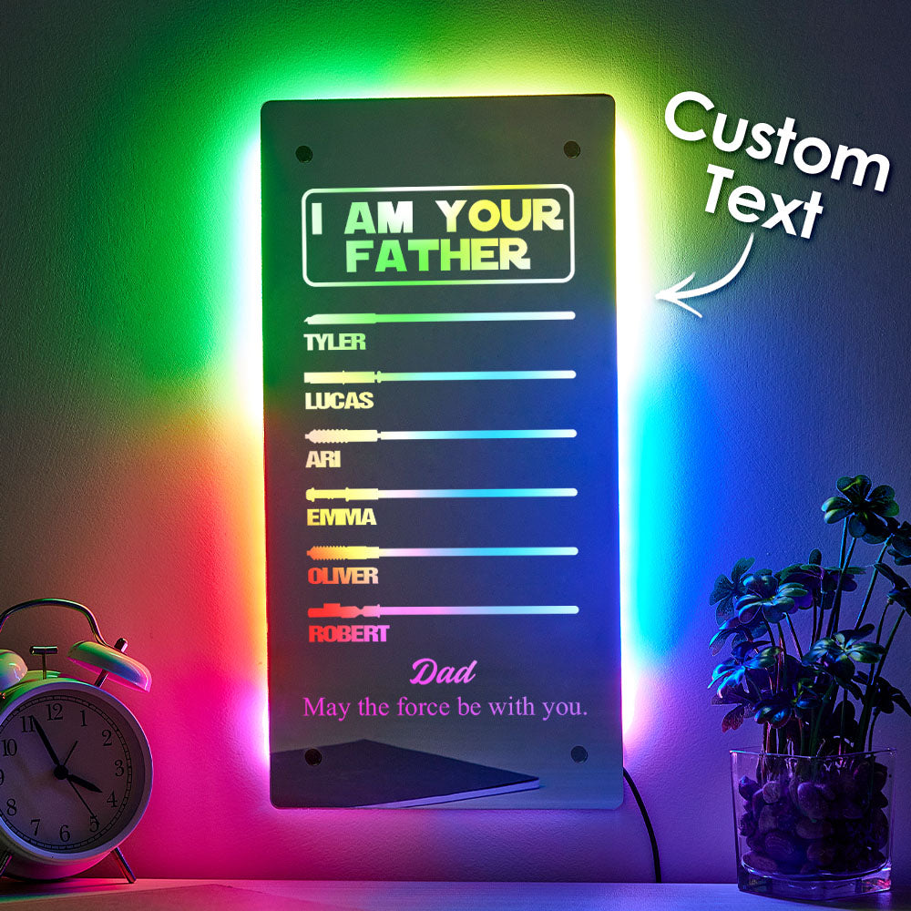 Custom I Am Their Father Lightsaber Mirror Lamp