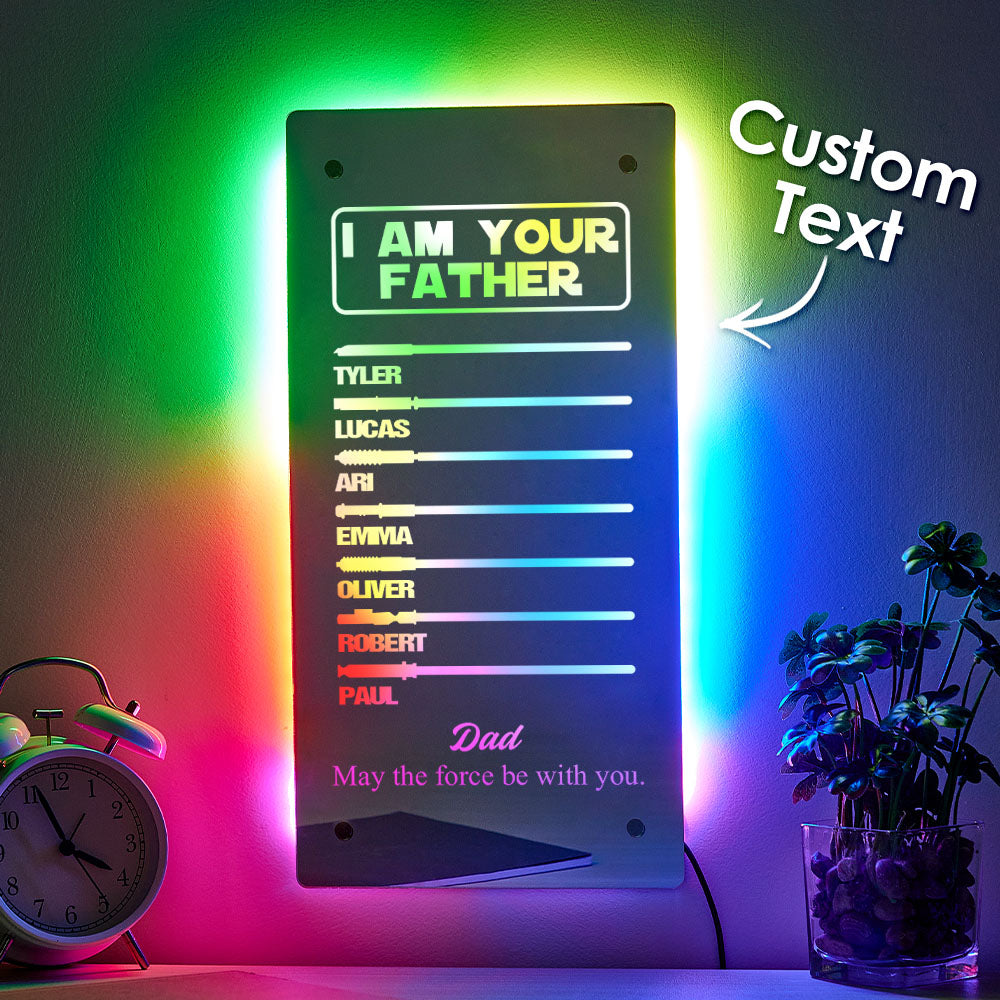 Custom I Am Their Father Lightsaber Mirror Lamp