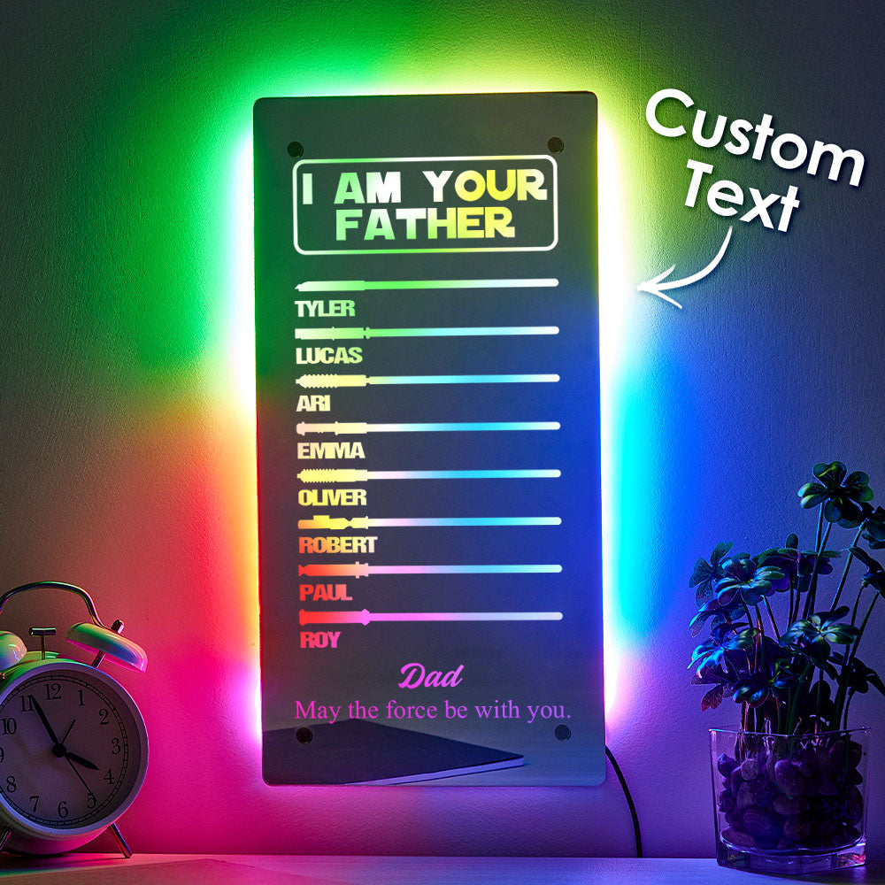 Custom I Am Their Father Lightsaber Mirror Lamp