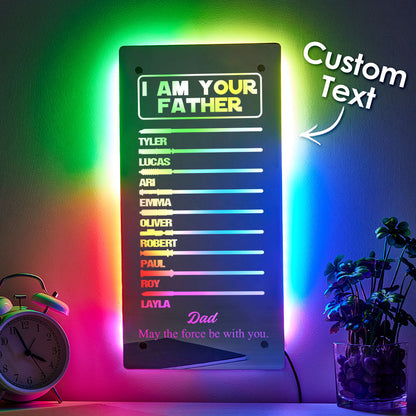 Custom I Am Their Father Lightsaber Mirror Lamp