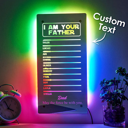 Custom I Am Their Father Lightsaber Mirror Lamp