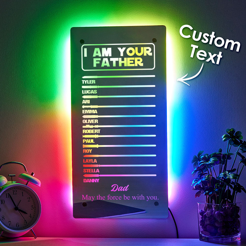 Custom I Am Their Father Lightsaber Mirror Lamp