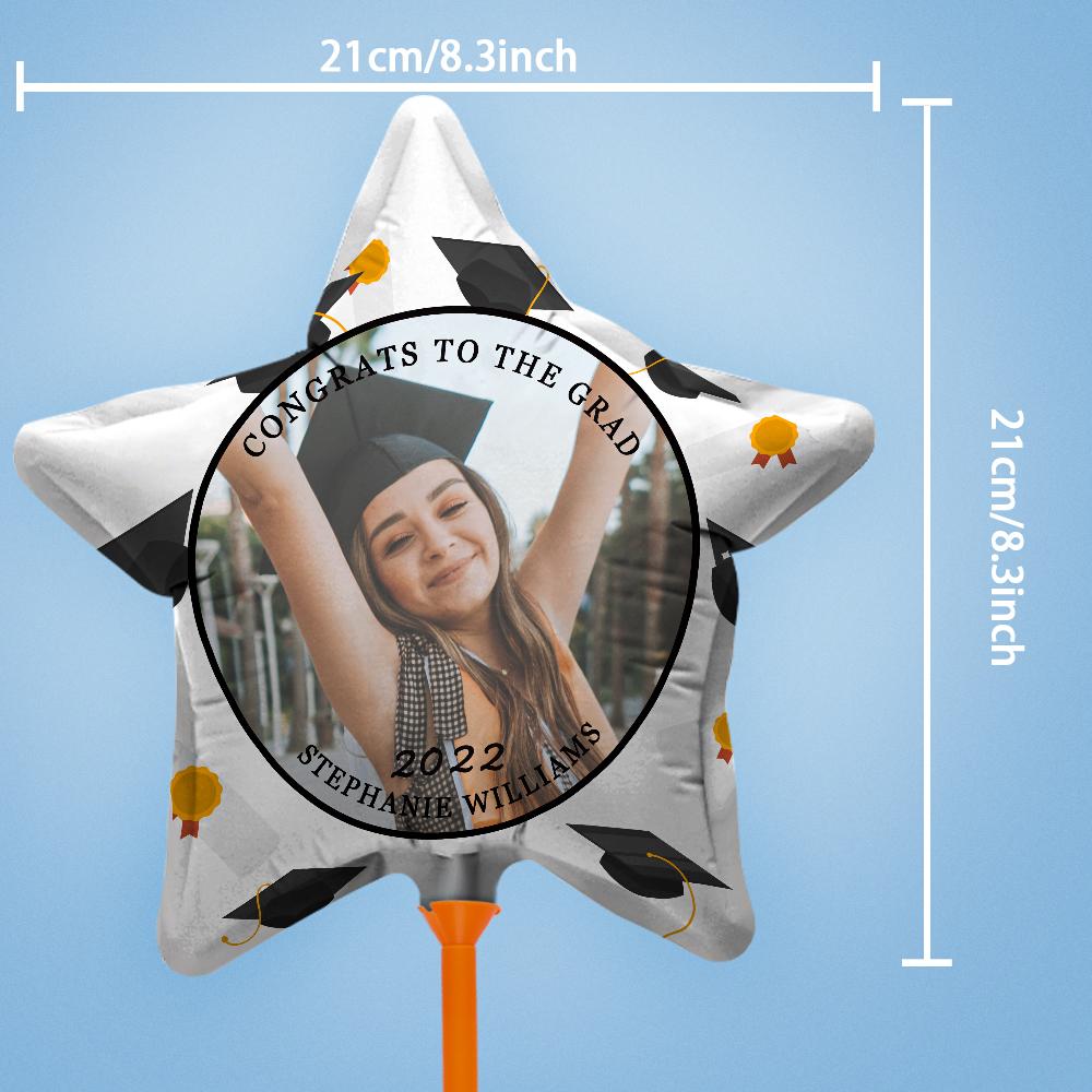 Personalized "Congrats to the Grad" Balloons with Custom Photo and Text