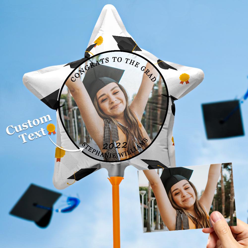 Personalized "Congrats to the Grad" Balloons with Custom Photo and Text