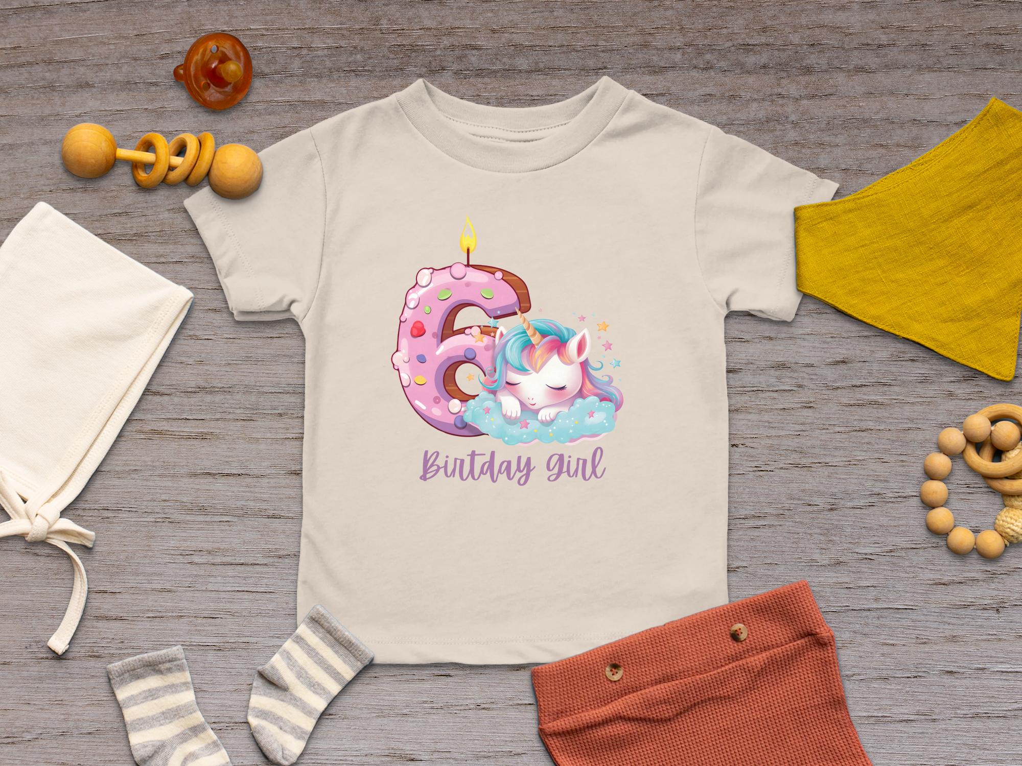 Cute Unicorn 6th Birthday Girl Toddler Shirt, Perfect Gift for Toddler Birthday, Great Gift for Girl's Birthday Party