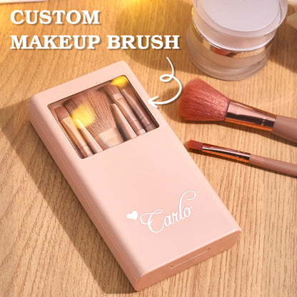 Personalized Engraved Makeup Brush Set