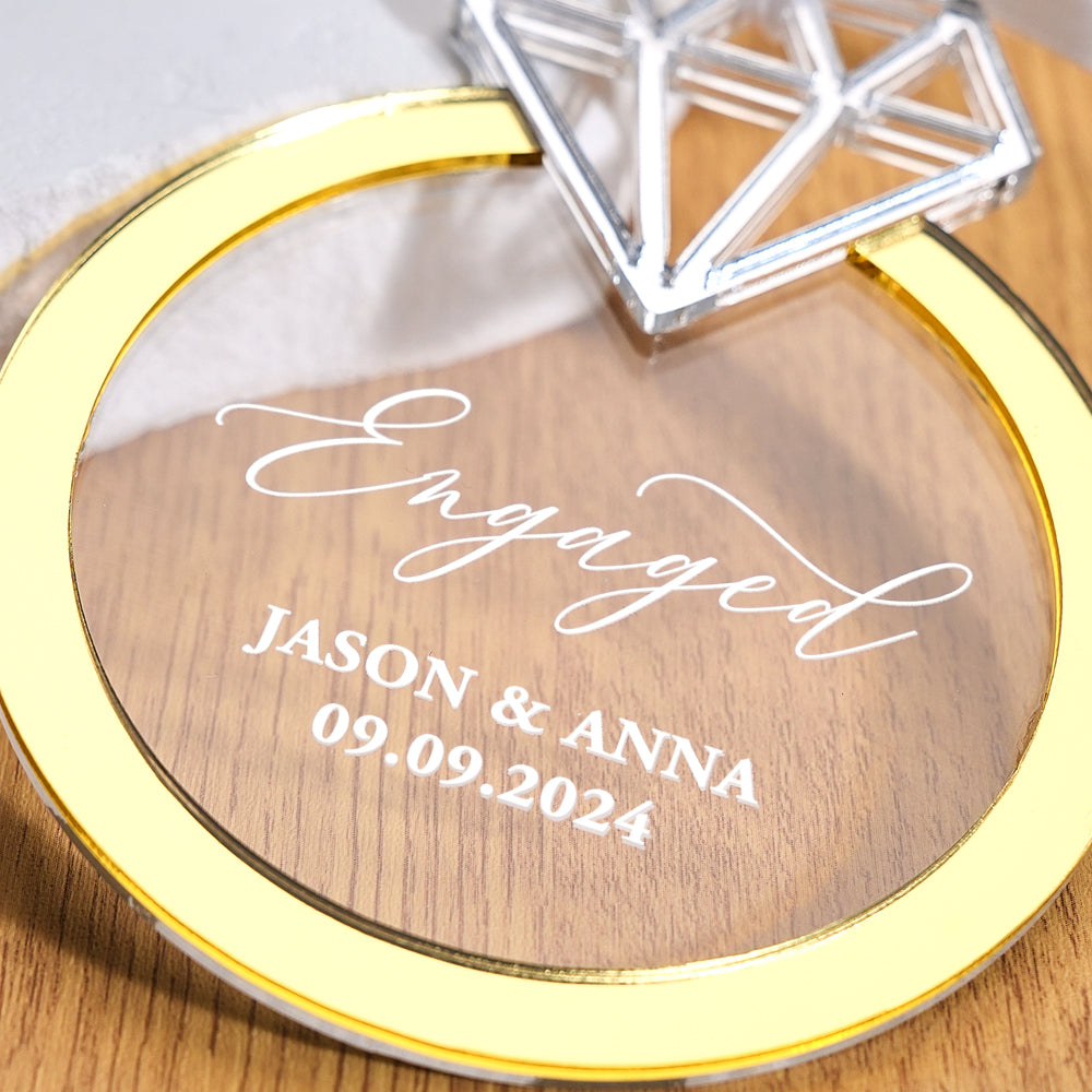 Personalized Engagement Ornament with Name Engaged Ornament Gift for Couple