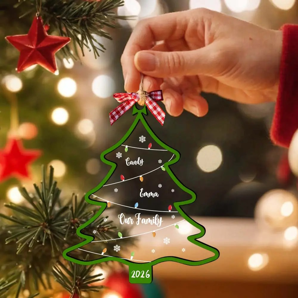 Personalized Christmas Tree Ornament with Names & Date