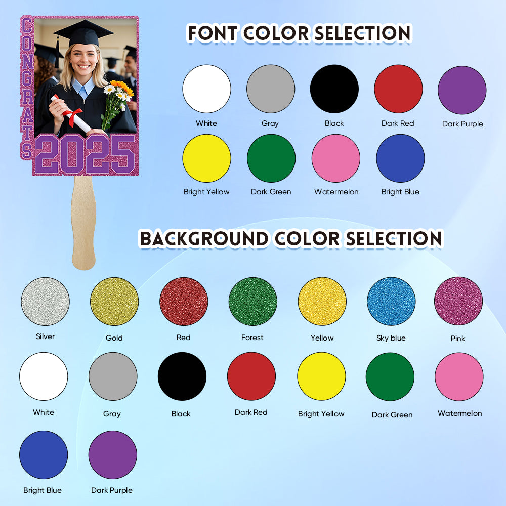 Personalized Handheld Photo Fan Graduation Gift