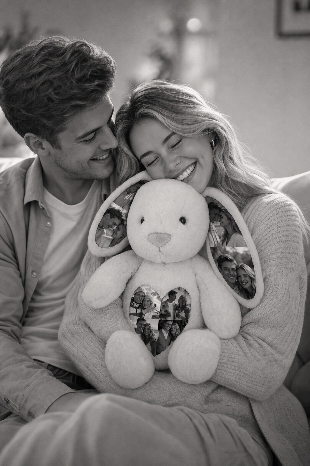Custom Ears & Belly Photo Bunny Plush