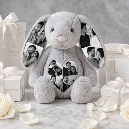 Custom Ears & Belly Photo Bunny Plush