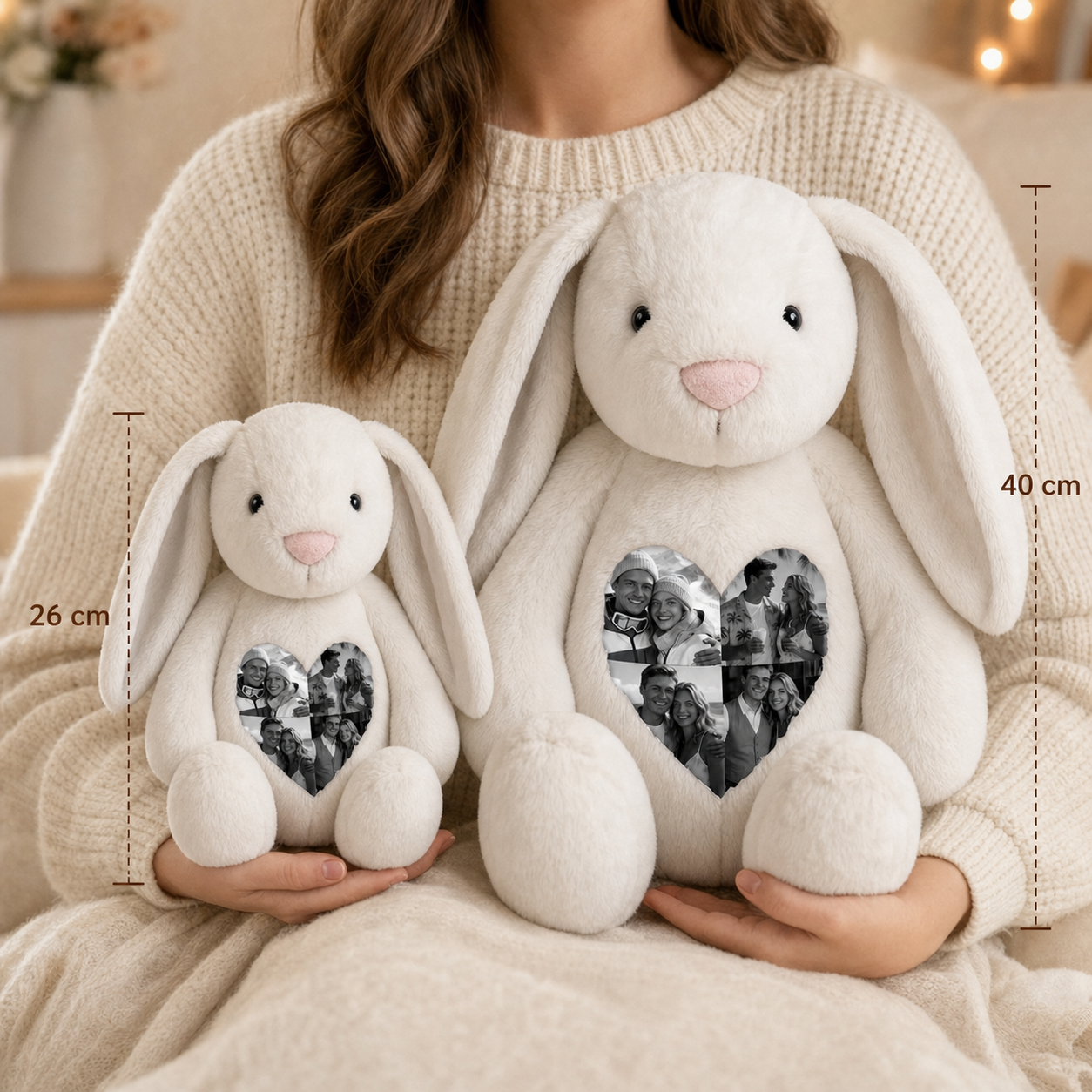 Custom Ears & Belly Photo Bunny Plush
