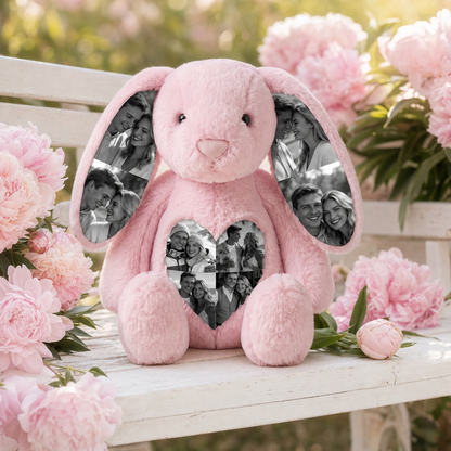 Custom Ears & Belly Photo Bunny Plush