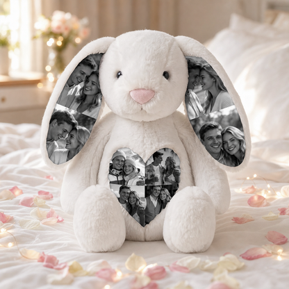 Custom Ears & Belly Photo Bunny Plush