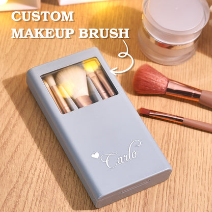 Personalized Engraved Makeup Brush Set