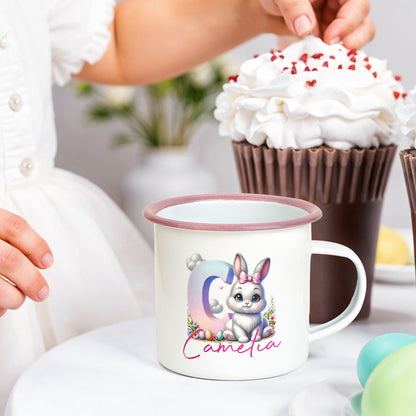 Personalized Easter Bunny Enamel Mug