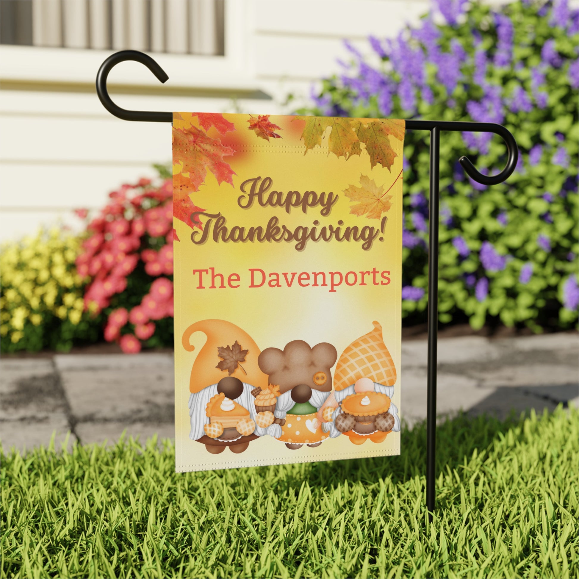 Happy Thanksgiving Personalized Outdoor Flag