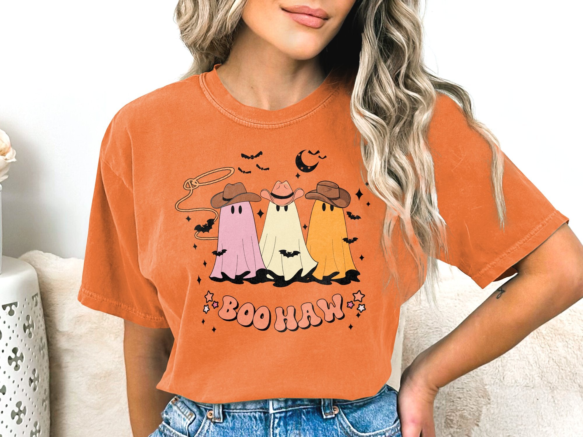 Retro BooHaw Ghosts Comfort Colors® Shirt, Color Blast Tee, Sweatshirt or Hoodie