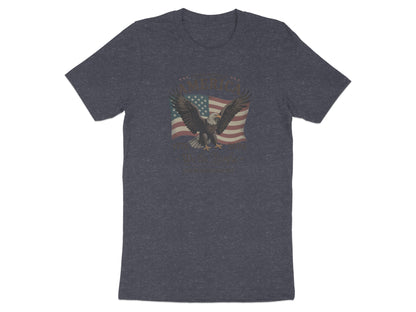 T-shirt with eagle, American flag, and "America" text.