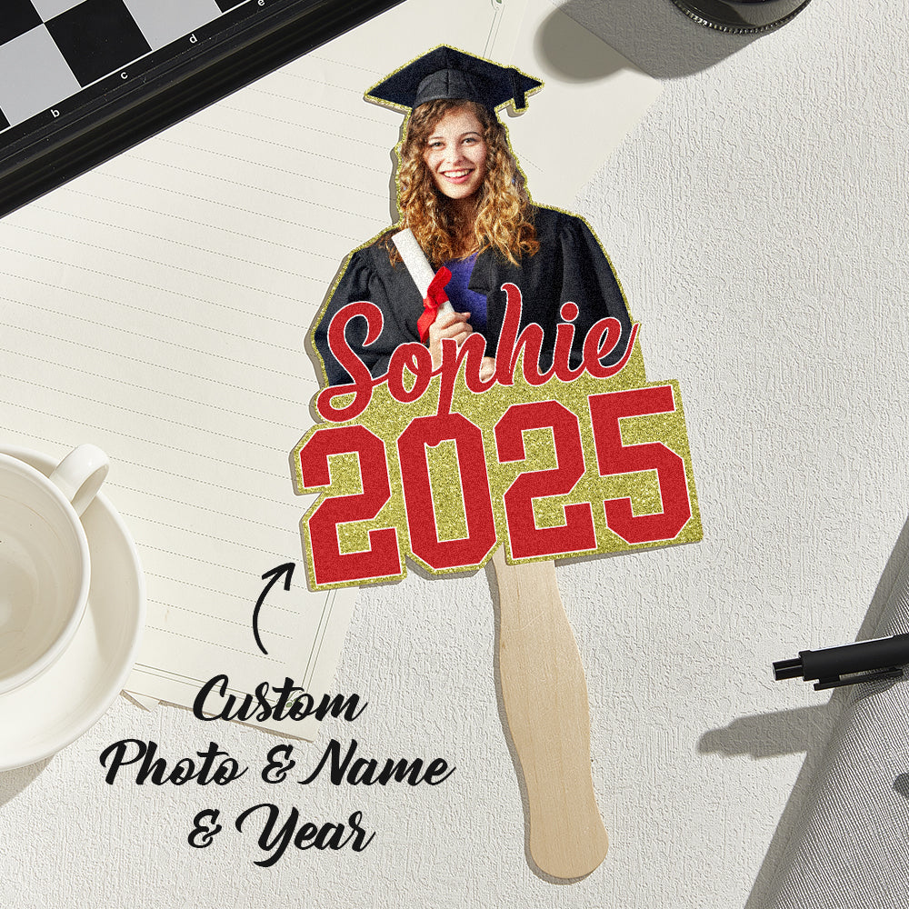 Personalized Handheld Photo Fan Graduation Gift